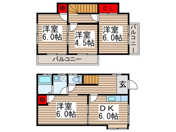 西佐津間二丁目貸家の物件間取画像